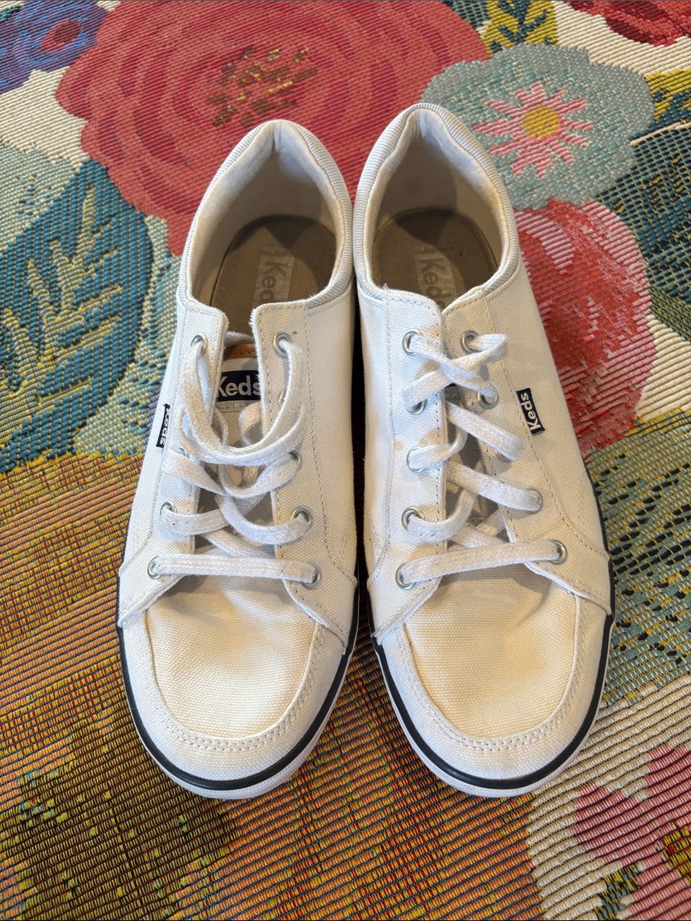 Keds Center III Lace Up White Canvas Low-Top Sneakers